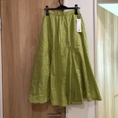 エヘカソポ　花柄フレアギャザースカート　グリーン　新品タグ付き