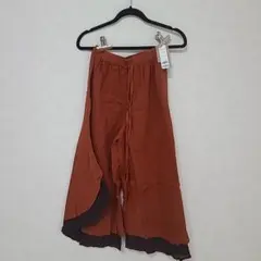 オレンジ ガウチョパンツ Fサイズ