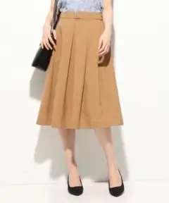 【タグ付・新品】VIS キャメル　フレアスカート ひざ丈