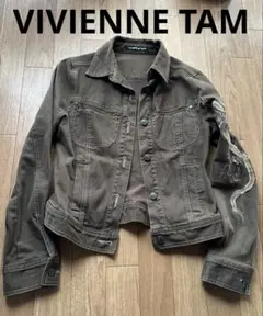 VIVIENNE TAM 7分袖ペプラムデニムジャケット 2025年最新】Vivienne Tam レディース Gジャン・デニム
