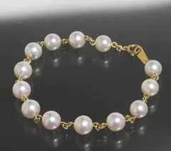 タサキ 田崎真珠 TASAKI アコヤ パール 7mm ブレスレット K18YG