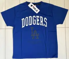 新品　160cm MLB ドジャース　半袖Tシャツ　メッシュ　ブルー