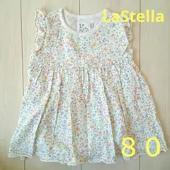 80 花柄 ロンパース オールインワン 半袖 ノースリーブ LaStella