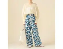 ☆美品☆Demi-Luxe BEAMS　コットンシルク ギャザーパンツ　花柄　S