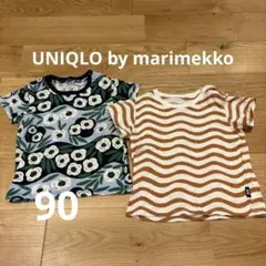 UNIQLO マリメッコ　花柄　Tシャツ　90 ユニクロ　2枚セット