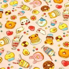 キルティング　スイーツ お菓子 動物 くま ドーナツ ピンク Ｑ－305　50㎝