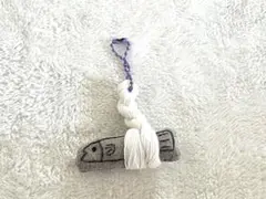 魚型布製ペットおもちゃ ストラップ付き