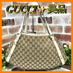 美品✨GUCCI グッチ GG柄キャンバス×レザー トートバッグ 肩掛け 手提げ