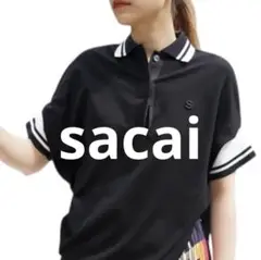 美品sacaiサカイ・ポロシャツ 美品】sacai サカイ 2021ss コットン ジャージー ポロシャツ 変形