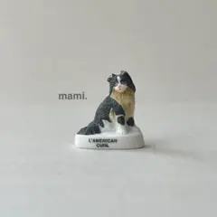 フェーヴ　アメリカンカール　猫　ネコ　フランス　ミニチュア陶器　f-3716