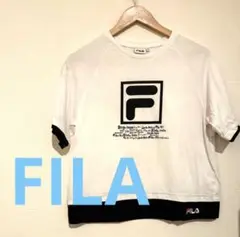 FILA フィラ 半袖Tシャツ ホワイト/ブラック ロゴ 160cm カジュアル