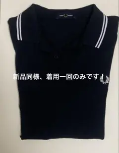 ネイビー ストライプ襟 ポロシャツ