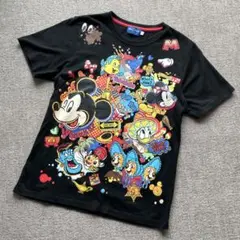 Disney ディズニー 総柄Tシャツ Mサイズ ブラック