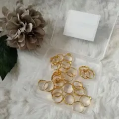 ❤残り１点❤リング 8mm台座 25個 フラットラウンド 指輪パーツ ゴールド