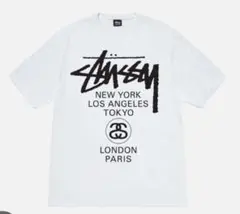 Stüssy ホワイト Tシャツ 都市名デザイン⭐️サイズＬ⭐️