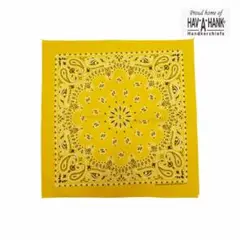 USA産 新品 【HAV-A-HANK ハバハンク】 バンダナ ペイズリー　黄色