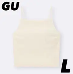 新品タグ付　GU ブラフィールベロアクロップドキャミソール ピンク　L