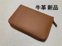 ◯◯★ 新品 カード40枚収納可能 牛革 カードケース キャメル系