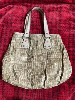 HANAE MORI ハナエモリ 持ち手牛革ハンドバッグ