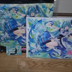 初音ミク　エムアイカード特典　クッション　A4ポスター　未開封品