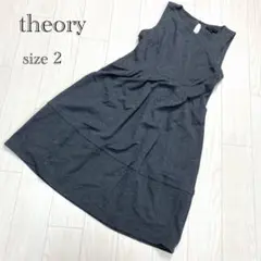 【theory】プルオーバーワンピース ストレッチ 2 ノースリーブ グレー