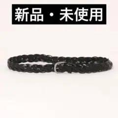 【新品】SPINNS 合皮 メッシュベルト メンズ レディース ベルト 黒