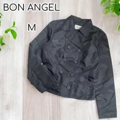 美品♡BON ANGEL ナイロンテーラードジャケット　光沢感　黒　M