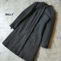 美品 高級 BALLY バリー【M-L】キルティング ロングコート ブラック