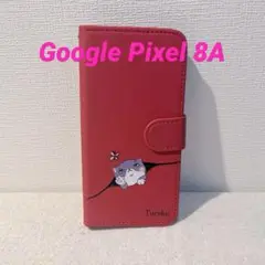 ＊Google Pixel 8A ケース 手帳型 スマホケース 赤い猫イラスト