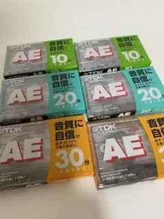 未開封★TDK　AE　10・20・30カセットテープ　各2本　計6本セット