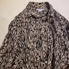 【美品】ZARA 総柄 長袖シャツ ゼブラ メンズXL セリーヌ