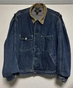 90s RRL ダブルアールエル デニムジャケット USA製 襟コーデュロイ L