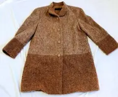 ★美品★Hardy Amies ツイード コート アルパカ混 ロング