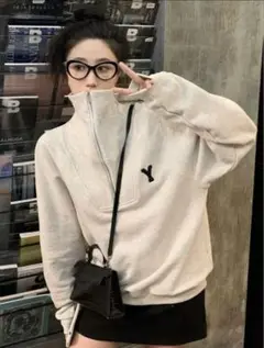 SHEIN ハーフジップパーカー