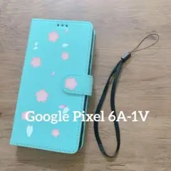 Google Pixel 6A-1V ケース 手帳型 ピクセル6a 緑 グリーン