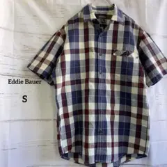 エディーバウアー Eddie Bauer 半袖　チェック シャツ　メンズS