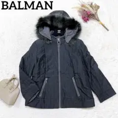 BALMAN キルティングジャケット コート シルク100 フォックスファー M