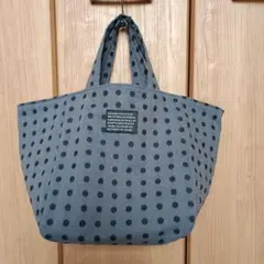 トートバッグ　ブルー　ドット
