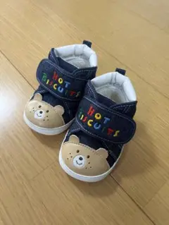 【美品】HOT BISCUITS ネイビー ベビーシューズ　ミキハウス