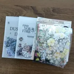 Ｔ51 厚口トレペ平袋＆海外マステ、紙素材セット