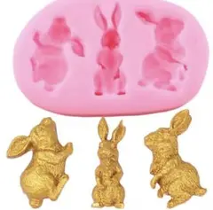 シリコンモールド うさぎ モールド 型 製菓 お菓子 アクセサリー モールド 2