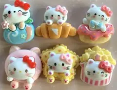 キャラクター　穴ありデコパーツ　6個セット