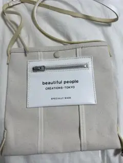 beautiful people ライニングロゴポケットミニショルダーバッグ