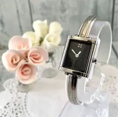 【電池交換済】Yves Saint Laurent 腕時計 バングル シルバー