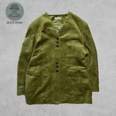 00's vintage ノーカラージャケット アウター 綺麗め カジュアル