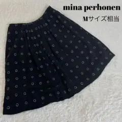 perhonen ミナペルホネン スカート プリーツ 膝丈 黒 M