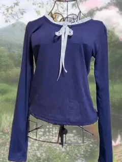 森ガール　バレエコア　長袖カットソー