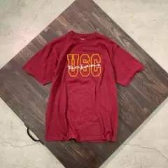7SM1 【WOLF】USA製 刺繍入り　半袖Tシャツ　インポート　古着used