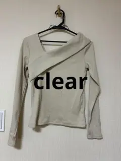 clear ベージュ オフショルダー