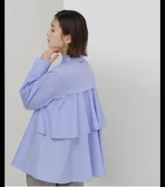 【訳あり出品】NATURAL BEAUTY BASIC ティアードシャツ S 青